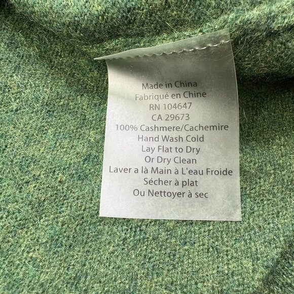 Kinross Men's Green Cashmere 1/4 Soft Knit Mock Neck Long Sleeve Sweater 2XL - Picture 8 of 10